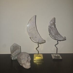 Decorative Stone Crescent Moon Set